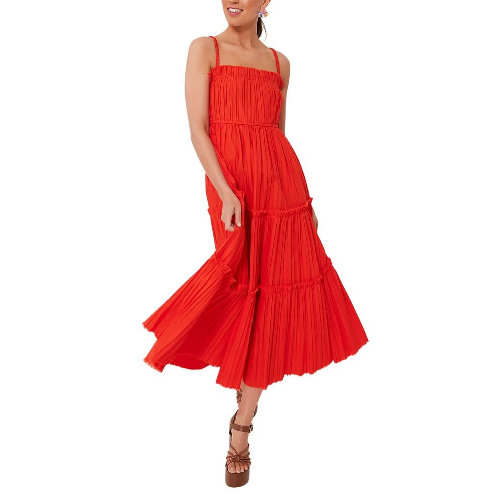 Tuckernuck Pleated Poppy Greir Slip Dress Size XS